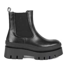 Seastar Botas Chelsea de mujer negras con plataforma. negro
