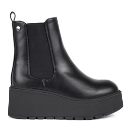 Seastar Botas Chelsea de mujer negras con cuña negro