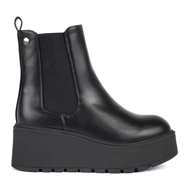 Seastar Botas Chelsea de mujer negras con cuña negro