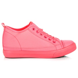 Mckeylor Zapatillas neón con cuña rosa