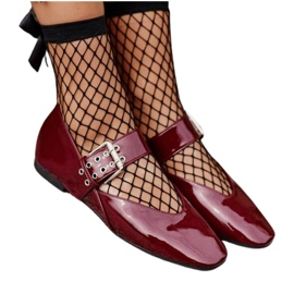 Bailarinas de charol con cinturón, Burdeos Azirae rojo Bailarinas de charol con cinturón, Burdeos Azirae rojo
