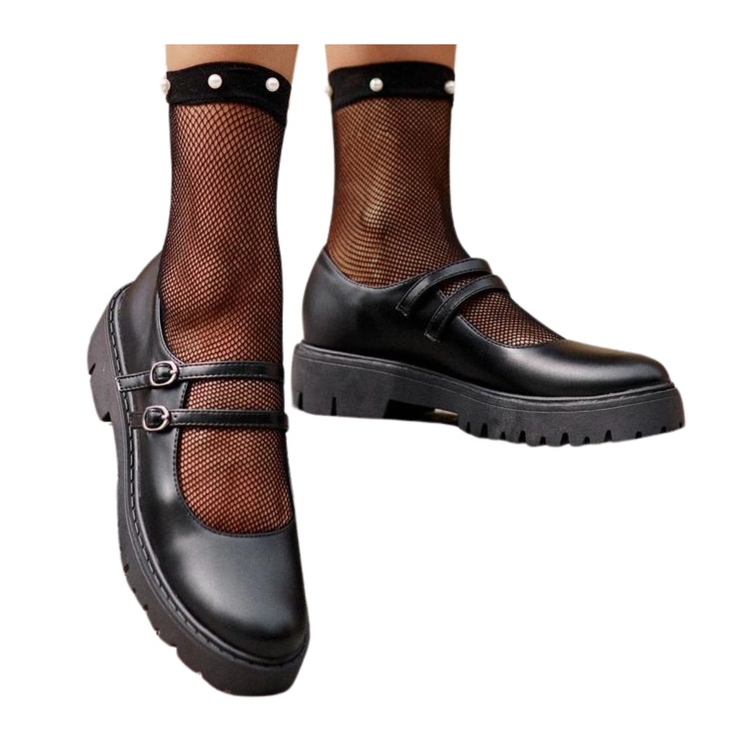 Zapatos Mujer Tiras Negro Rialuna