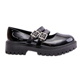 Zapatos De Mujer Con Tiras Terione Charol Negro