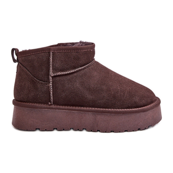 Botas de nieve Nucca marrones bajas de gamuza de moda marrón
