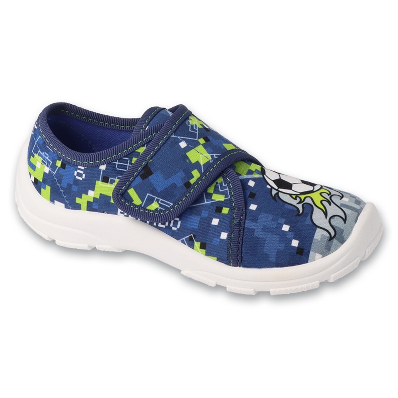 Pantuflas infantiles befado con velcro, suela transpirable, 974Y573, azul