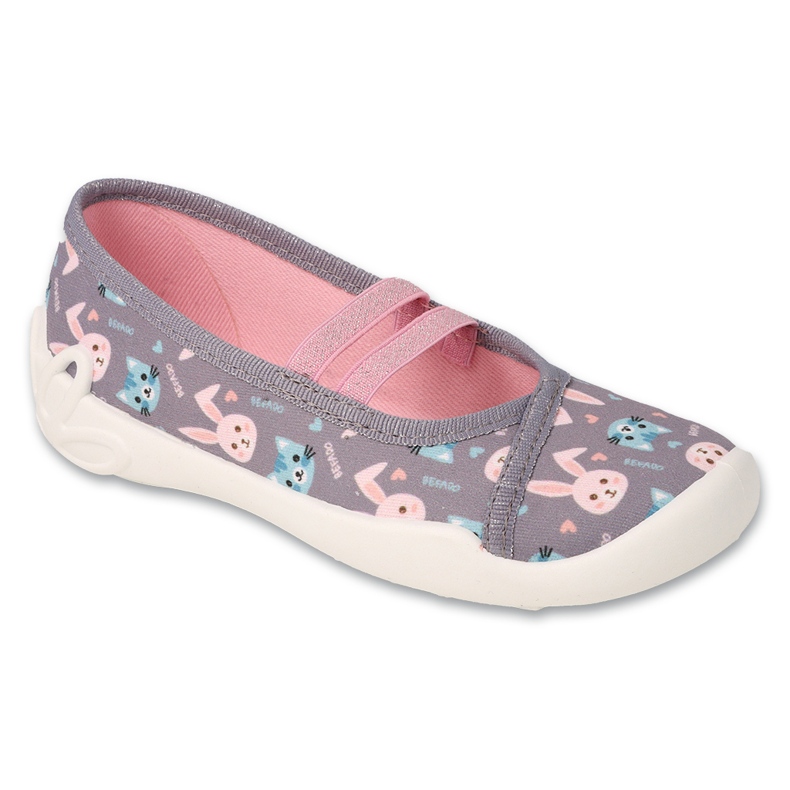 Pantuflas infantiles befado con estampados 116X332 gris/rosa
