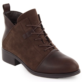 M. DASZYŃSKI Botines aislantes de ante marrón para mujer M.Daszyński MR2458-7