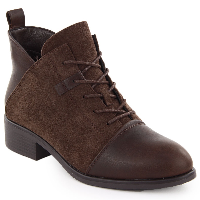 M. DASZYŃSKI Botines aislantes de ante marrón para mujer M.Daszyński MR2458-7