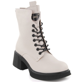 Botines mujer piel beige Vinceza 66671