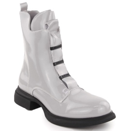 Botines mujer charol gris Vinceza 66678