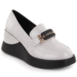 Zapatos cuña mujer piel gris Vinceza 58337