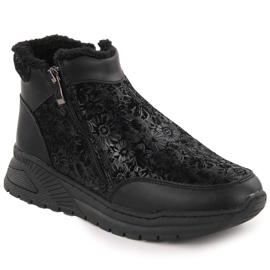 Botines mujer de piel negra con flores T.Sokolski Z24-329 negro Botines mujer de piel negra con flores T.Sokolski Z24-329 negro
