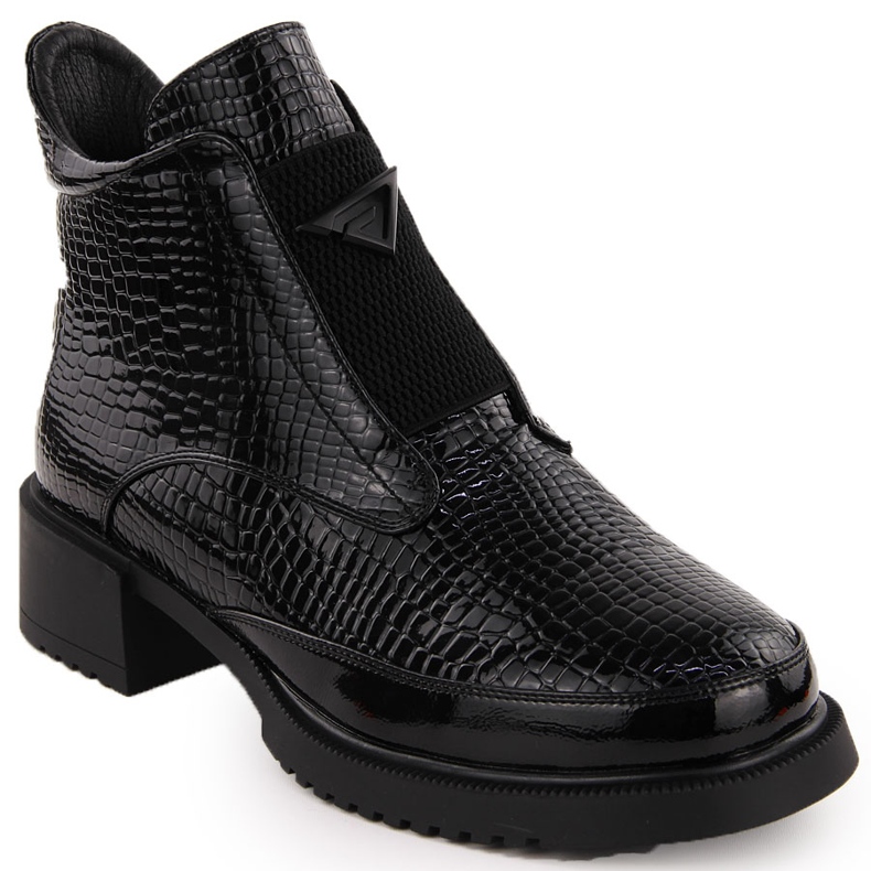 Botines de mujer en charol, negro, Filippo DBT6663