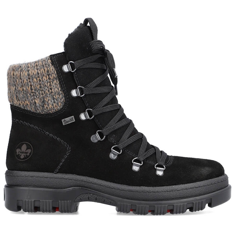 Botas de mujer de piel con pinchos, negro Rieker X8200-00 Botas de mujer de piel con pinchos, negro Rieker X8200-00