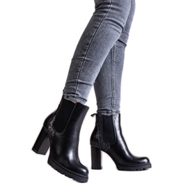 Botines negros brillantes de Lera