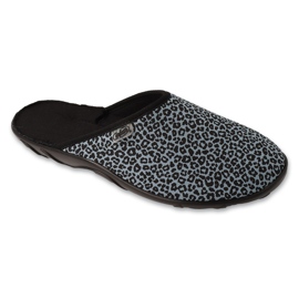 Zapatillas de casa befado de mujer con estampado animal 235D205 gris/negro