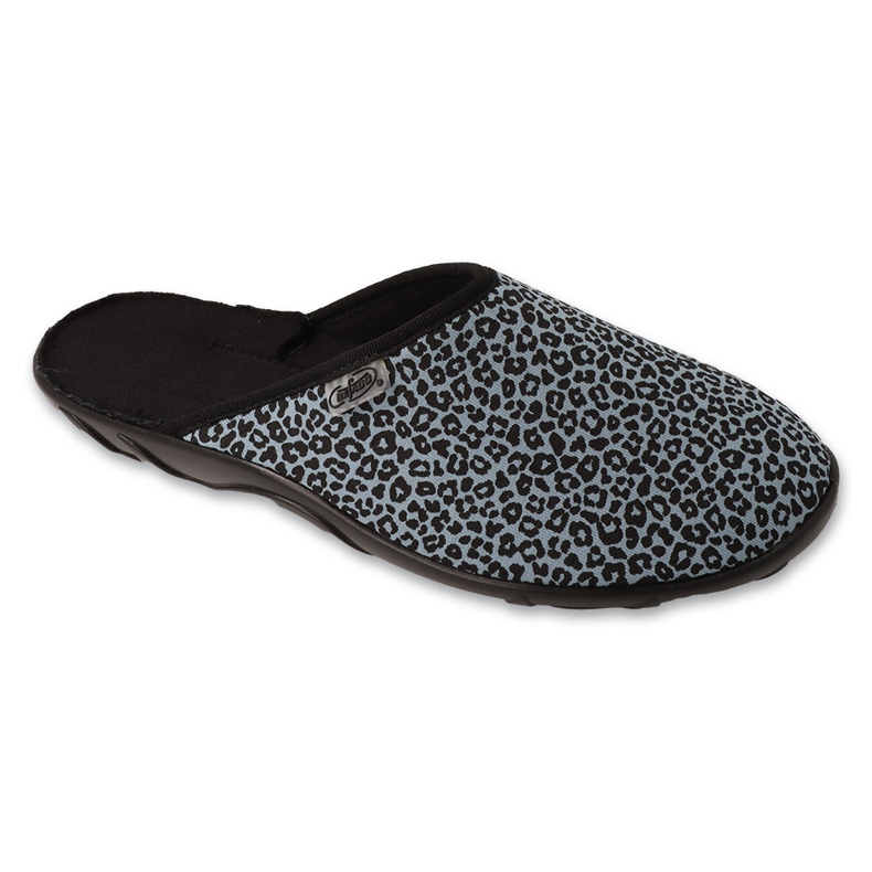 Zapatillas de casa befado de mujer con estampado animal 235D205 gris/negro Zapatillas de casa befado de mujer con estampado animal 235D205 gris/negro