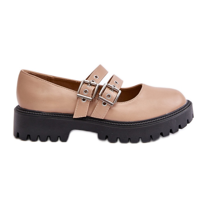 Zapatos Mujer Con Tiras Piel Ecológica Beige Terione