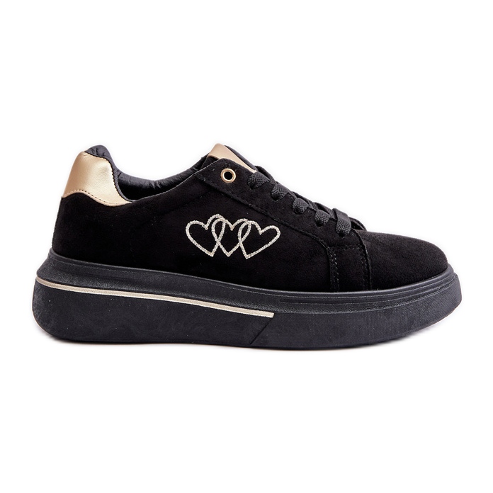 Zapatillas Mujer Plataforma Con Corazones Negro Avirorae