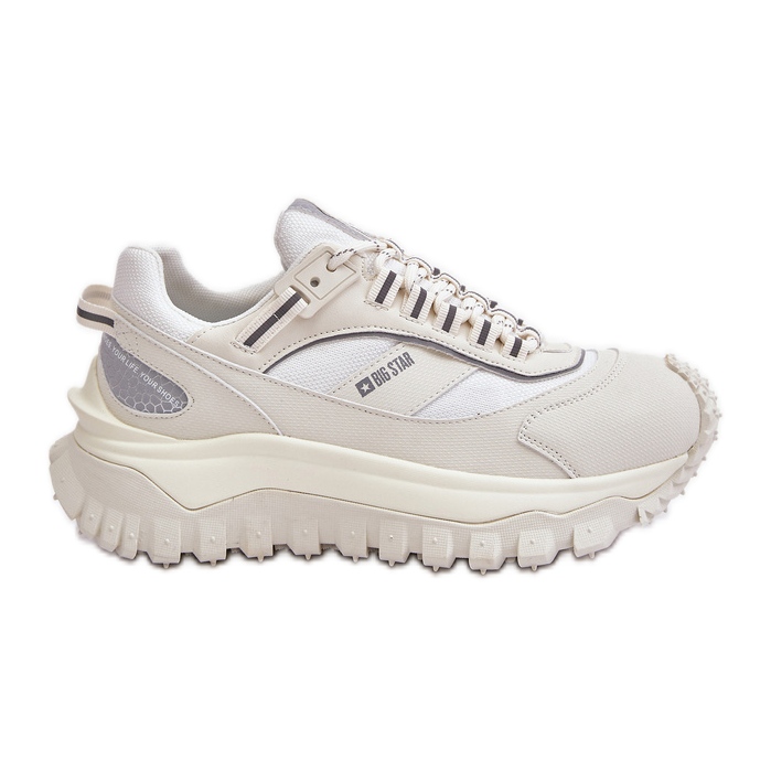Zapatillas de mujer de piel con plataforma Big Star OO274A221 HI-POLY System Blanco