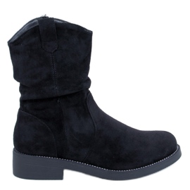 Vashtis Botines planos de ante negro