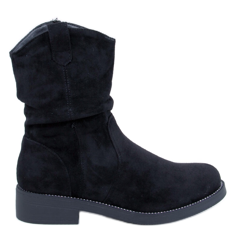 Vashtis Botines planos de ante negro