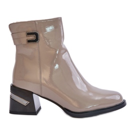 S.Barski Botas Charol Tacón Alto Aislante MR880-093 Gris