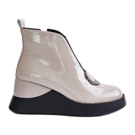 S.Barski Botas Cuña Charol Aislante D&amp;A MR880-136 Gris Claro