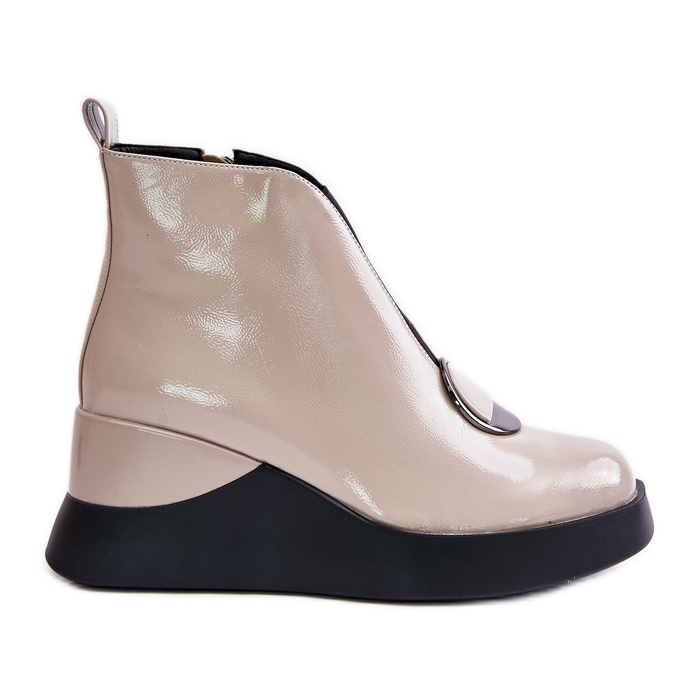 S.Barski Botas Cuña Charol Aislante D&amp;A MR880-136 Beige