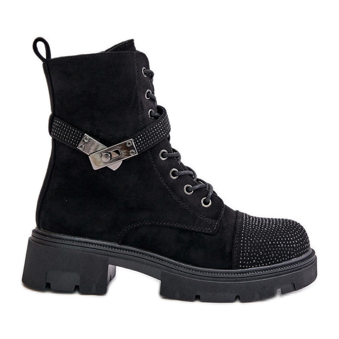 Botas De Trabajador Aisladas Con Decoración S.Barski HY42-281 Negro