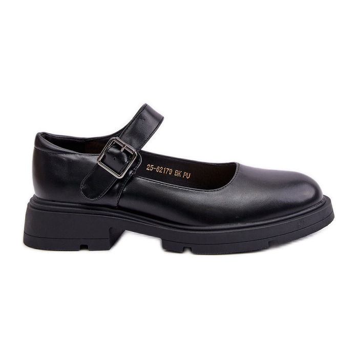 Zapatos Mujer Piel Ecológica Con Correa Negro Vinceza 62179