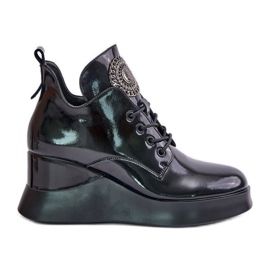 Botas Mujer Charol Cuña Aislante Vinceza 66706 Negro