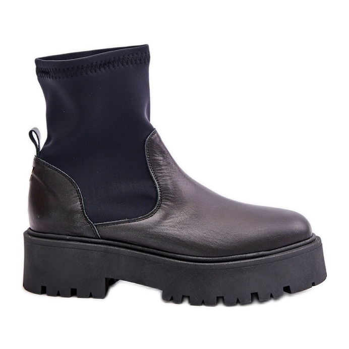 Zazoo 2947 Botas Slip-On para Mujer de Piel Natural, Negro Zazoo 2947 Botas Slip-On para Mujer de Piel Natural, Negro