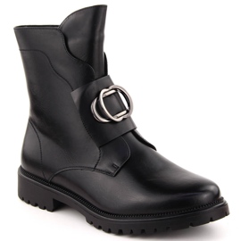 Botas aislantes de mujer con decoración, negras Potocki 12441 negro