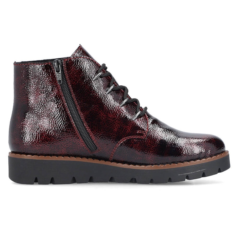 Botines mujer charol burdeos Rieker 44902-35 rojo