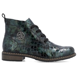 Botines de mujer charol verde croco Rieker 71205-90