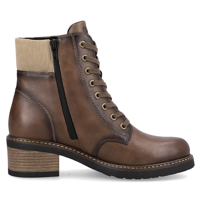 Botas de mujer de piel con aislamiento marrón Remonte D1A70-22 Botas de mujer de piel con aislamiento marrón Remonte D1A70-22