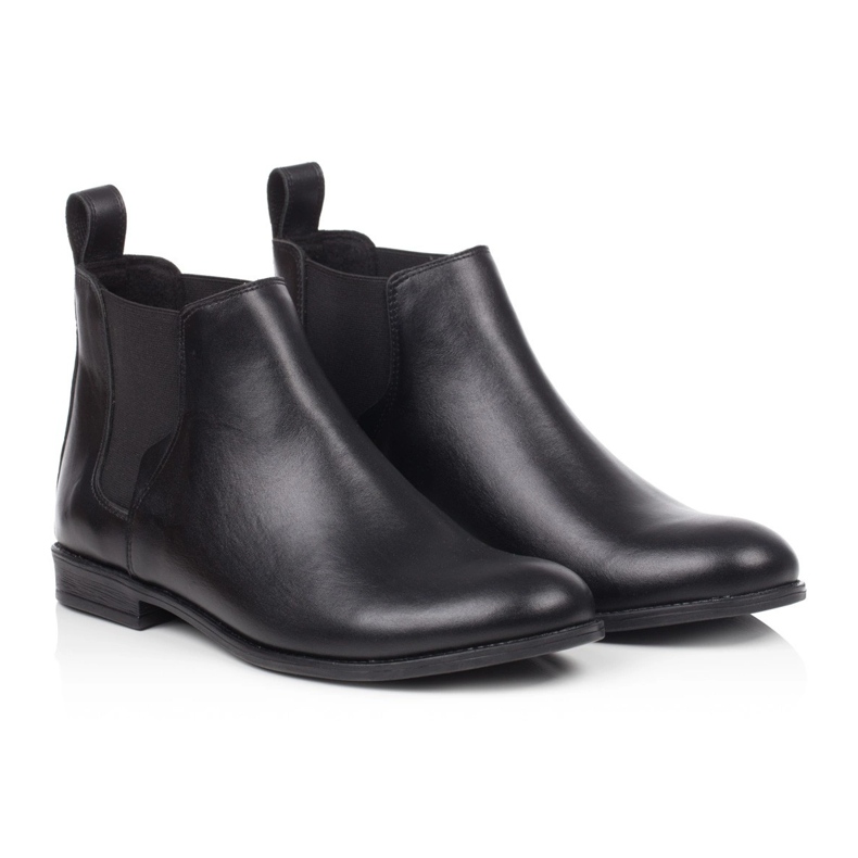 Botas Chelsea planas de mujer, piel negra Butdam Btk negro