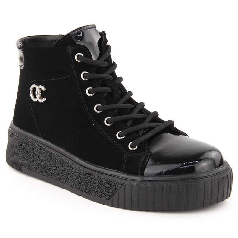 Zapatillas de mujer Filippo DBT6483 de piel negra. negro
