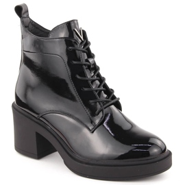 Botines de mujer charol, negro, Vinceza 58321