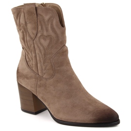 Botas cowboy aislantes de mujer beige Vinceza