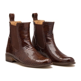 Botas Chelsea planas piel camel Butdam Stw marrón