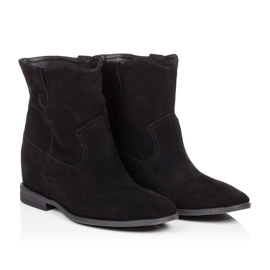 BUTDAM Botines cuña Kwk, piel serraje negro