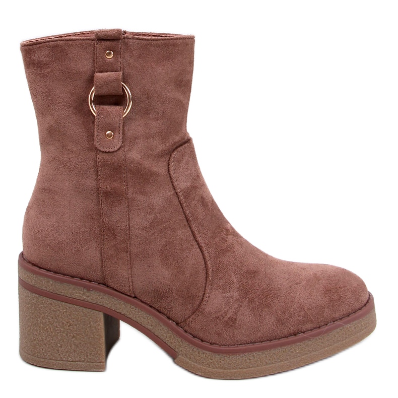 Botines Cooke Kaki tacón ancho marrón