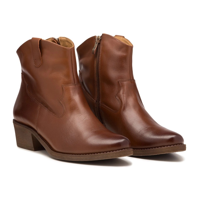 Botas camperas de mujer en piel color camel Butdam KW-1 marrón