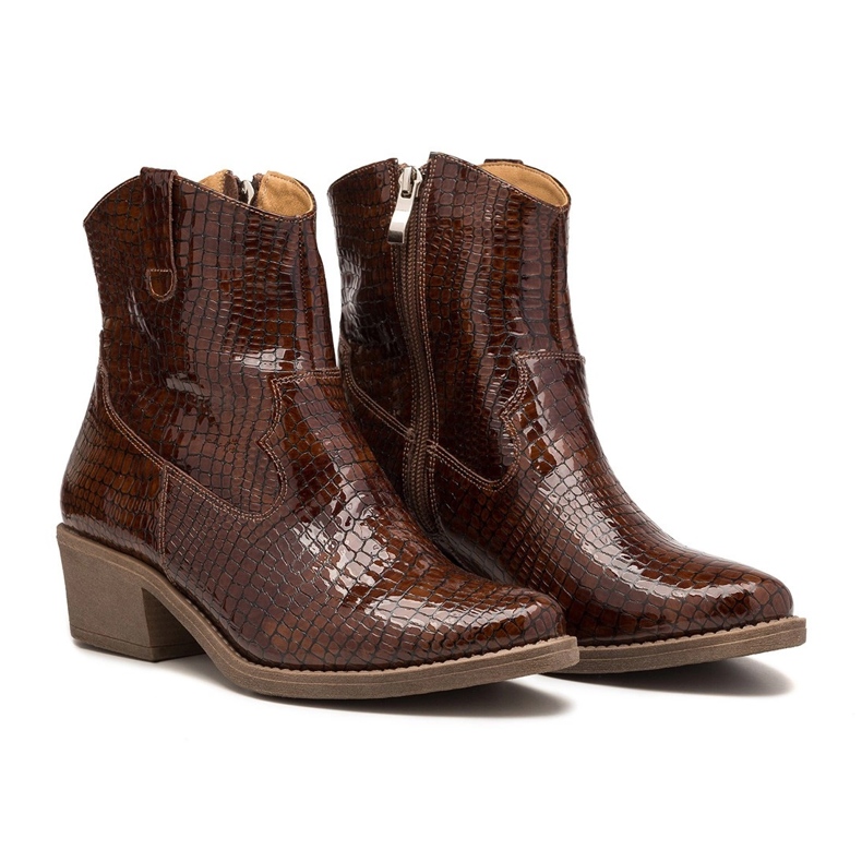 Botas camperas de mujer en piel color camel Butdam KW-1 marrón