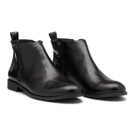 BUTDAM Botas otoño tacón plano piel negro Btz Aurora