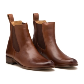 Botas Chelsea planas piel camel Butdam Stw marrón