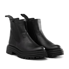 Botas Chelsea con suela gruesa, piel Butdam Wos negra negro