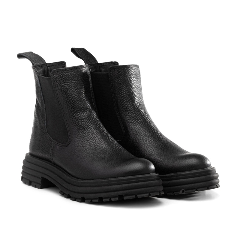 Botas Chelsea con suela gruesa, piel Butdam Wos negra negro